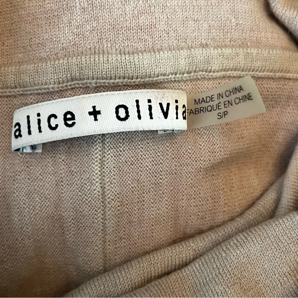 Alice + Olivia Sharry Tan Cashmere Wool Blend Sleeveless Cowl Neck Sweater S - Image 5