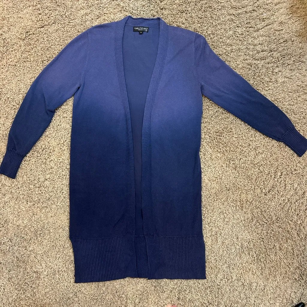 CENTRAL PARK WEST New York Swinton Cardigan Ombre Blue Women's Size Medium - Image 7