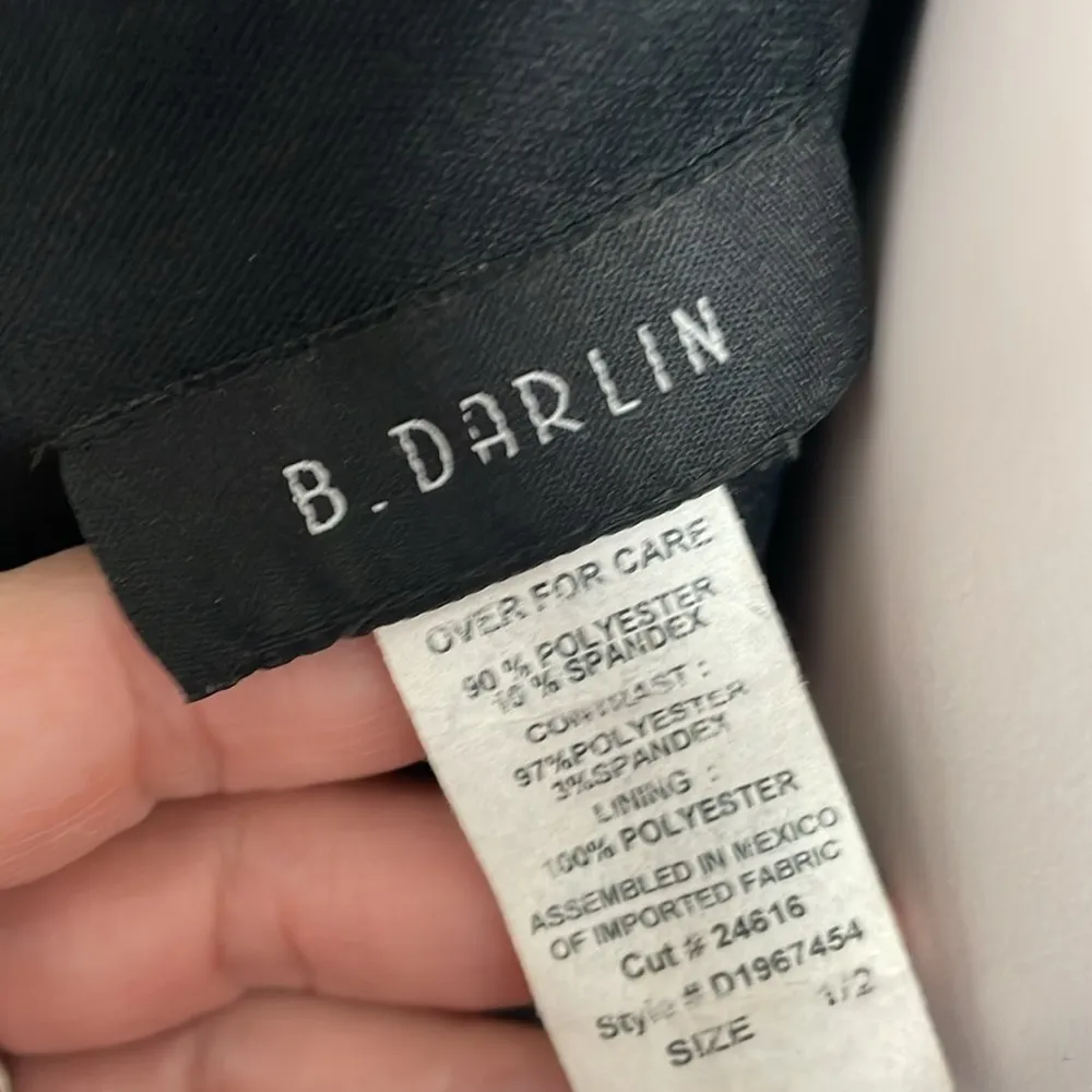 B. Darlin Womens Black Velvet Mini Party Dress Juniors sz 1/2 - Image 5