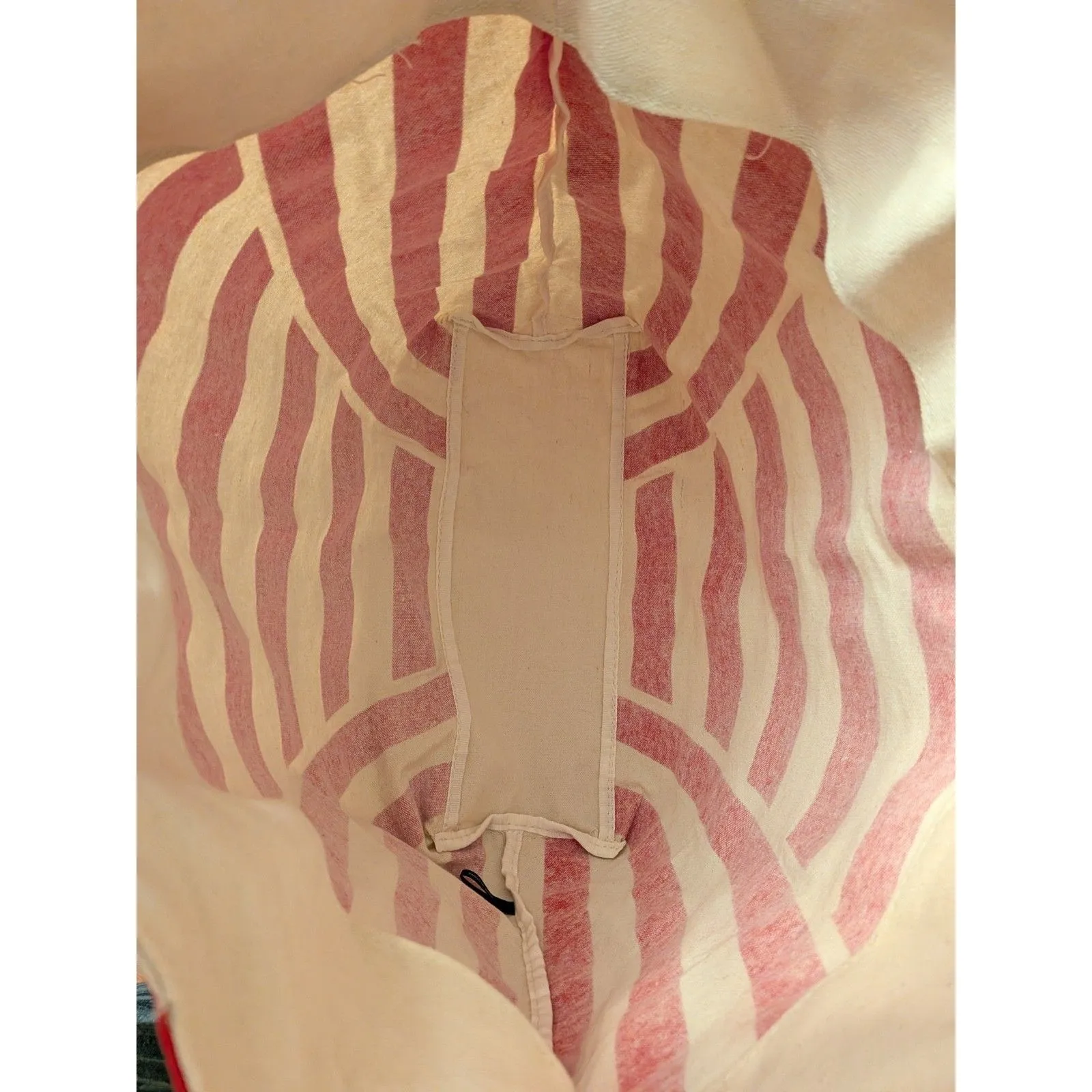 EUC Lancome Large Canvas Beach Vacation Travel Foldable Lightweight Tote Bag Pink - Image 6