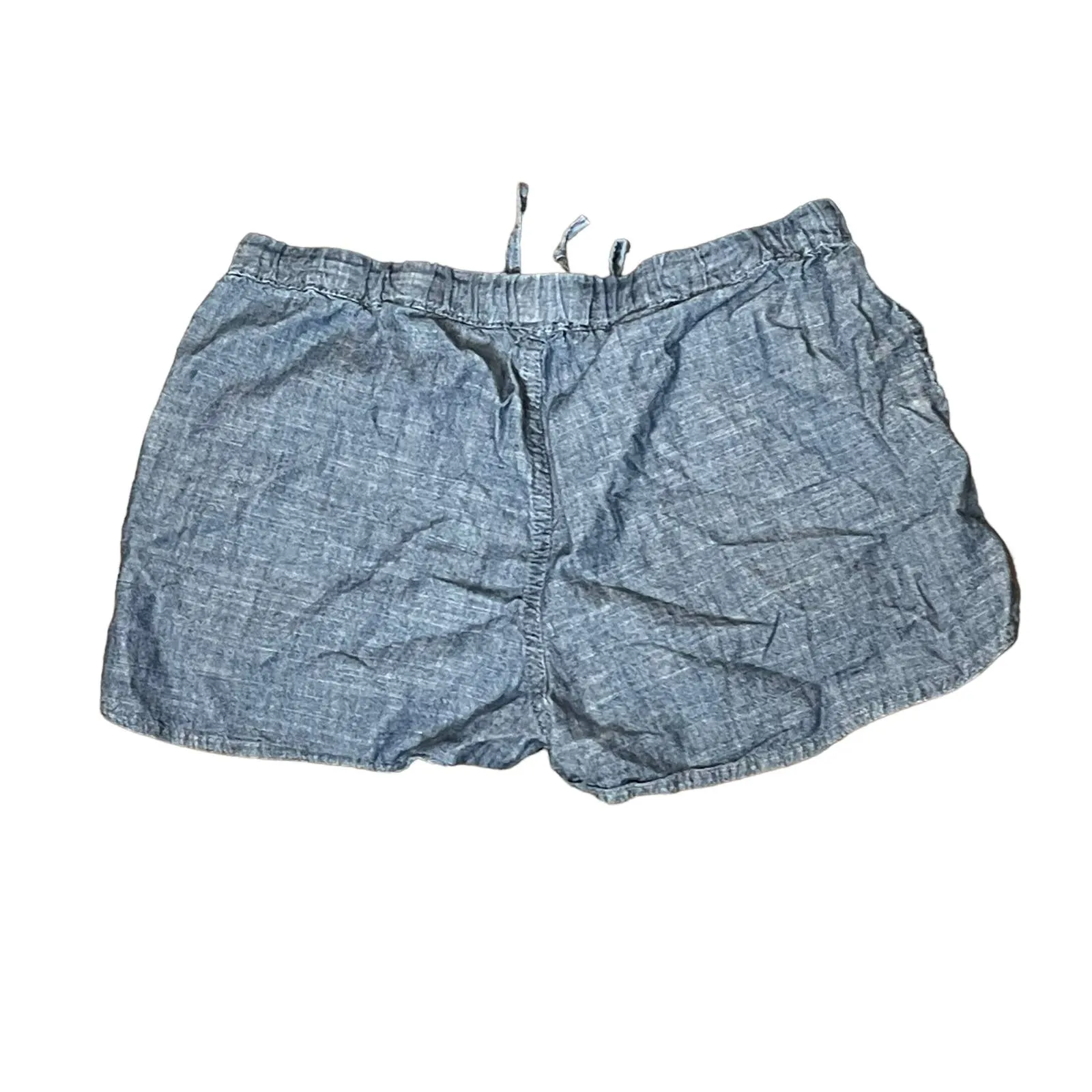 J.Crew Chambray Blue Shortie Shorts Women's XXS Drawstring Waist Split Side‎ Hem - Image 8