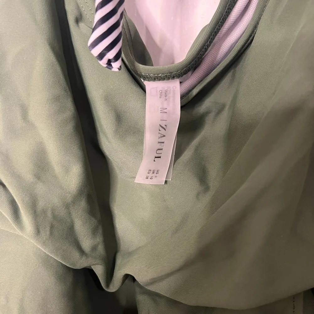 Zaful Striped Top Green Skirt Combo Dress Summer‎ Beach Vacation Outfit M NWT - Image 5