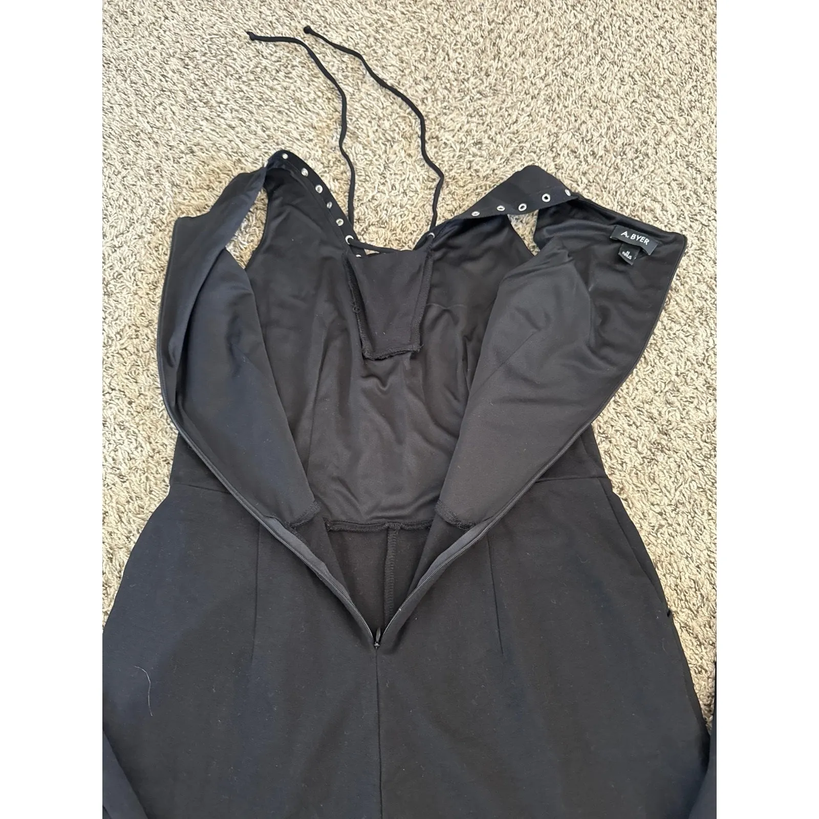 A.Byer Women's Black Sleeveless Pants Jumpsuit Size 11 - Image 8