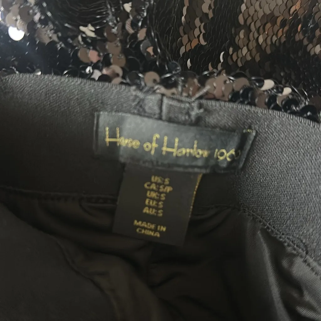 House of Harlow 1960 Black Sequin Wide Leg Pants - Image 4