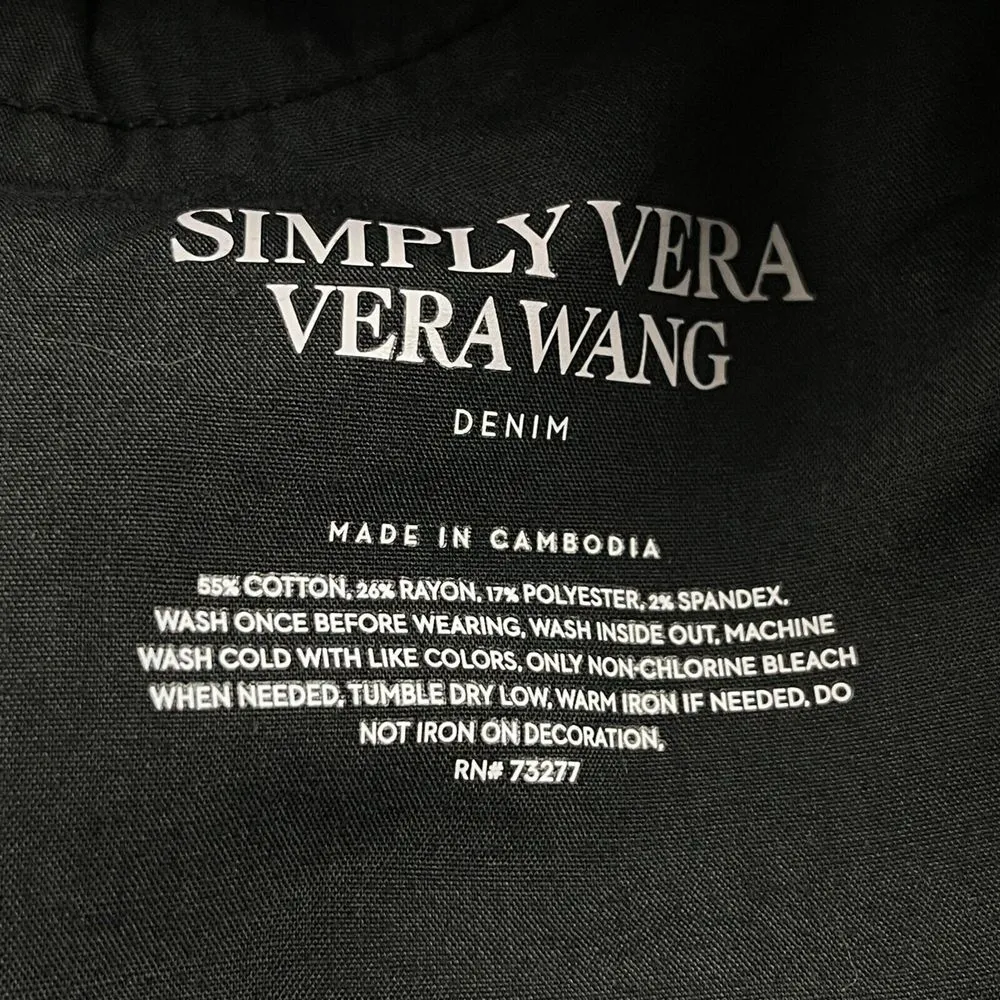 Simply Vera Vera Wang Capri Jeans Womens Size 4P Black Denim Button Fly Mid Rise - Image 10