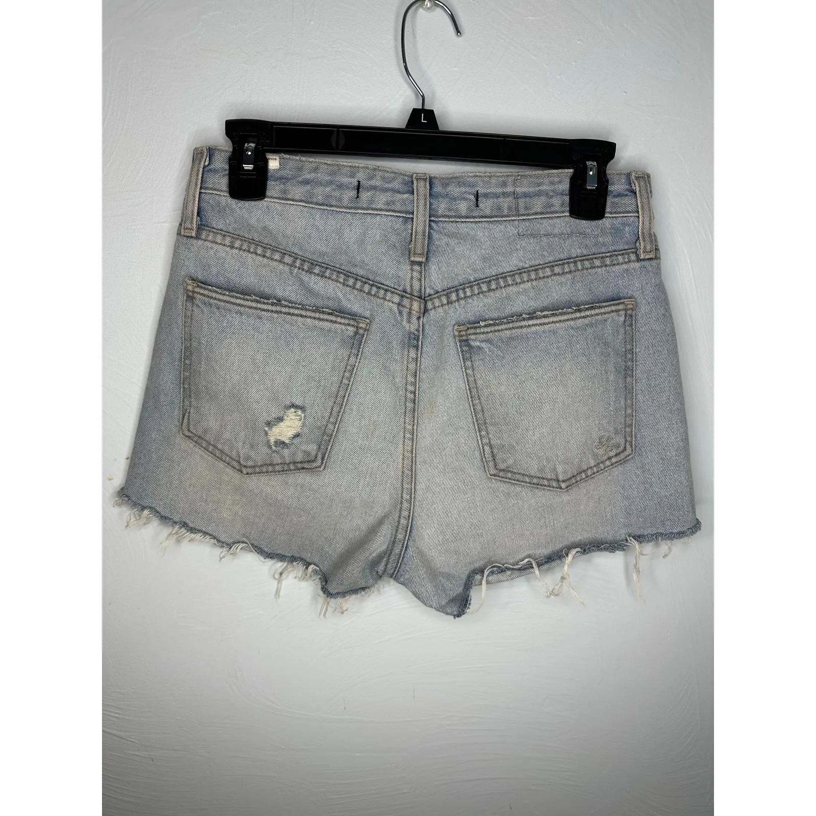 Lovers + Friends Jack Liberty High Rise Shorts Jorts Distressed 27 Denim Stars - Image 2