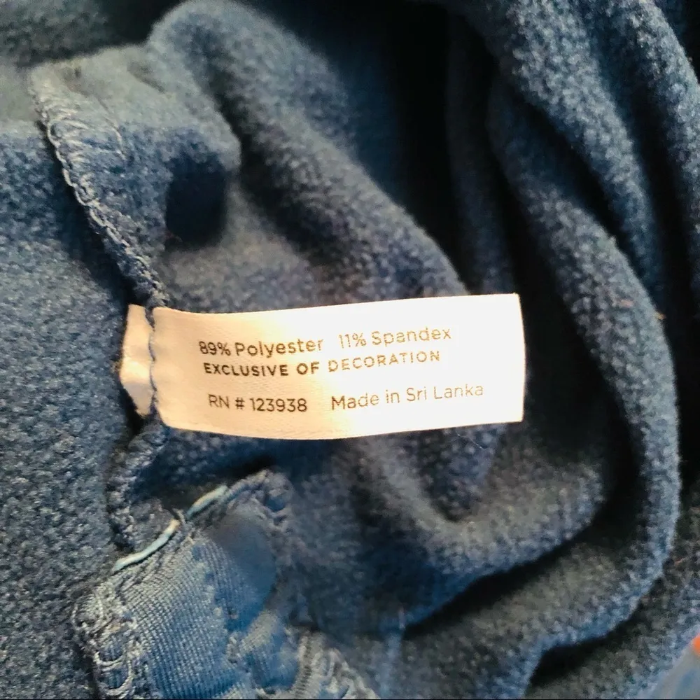 PEACH Clothing Sweatshirt Teal Blue Cowl Neck Fitted Ruched M Athleisure Size M - Image 15