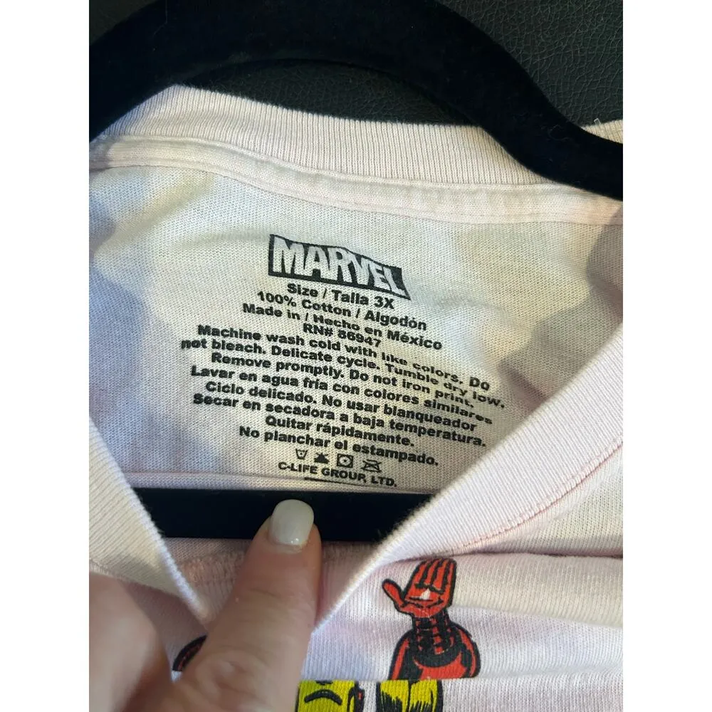 Marvel Cropped Light Pink Cropped Tee Size Talle 3X Wonder Woman Captain America - Image 3