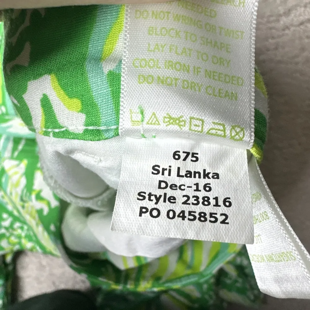 Women's Lilly Pulitzer Size 4 Lela Toucan Crop‎ Wide Leg Tropical Green Pants - Image 5