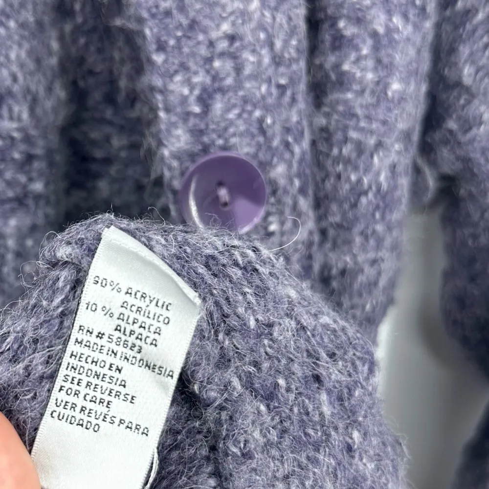 Vintage Y2K Fairycore Purple Sweater Cardigan Size Large Whimsical Goth - Image 7