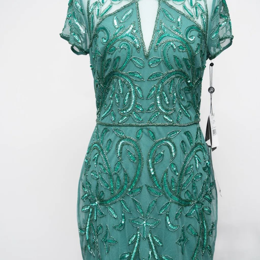 Adrianna Papell - Short Cut Out Beaded Sheath Dress. - Image 8