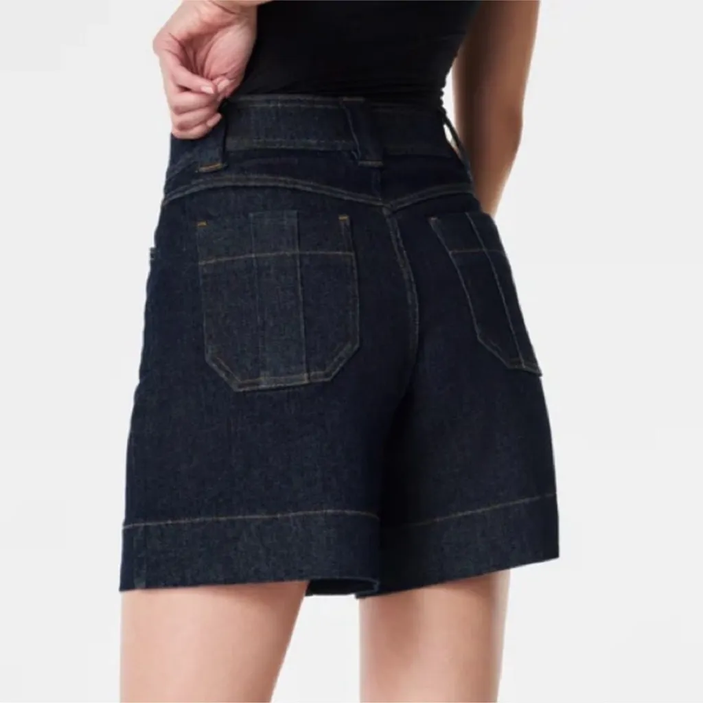 Spanx Denim Trouser Short, 6" Raw Indigo / M - Image 3