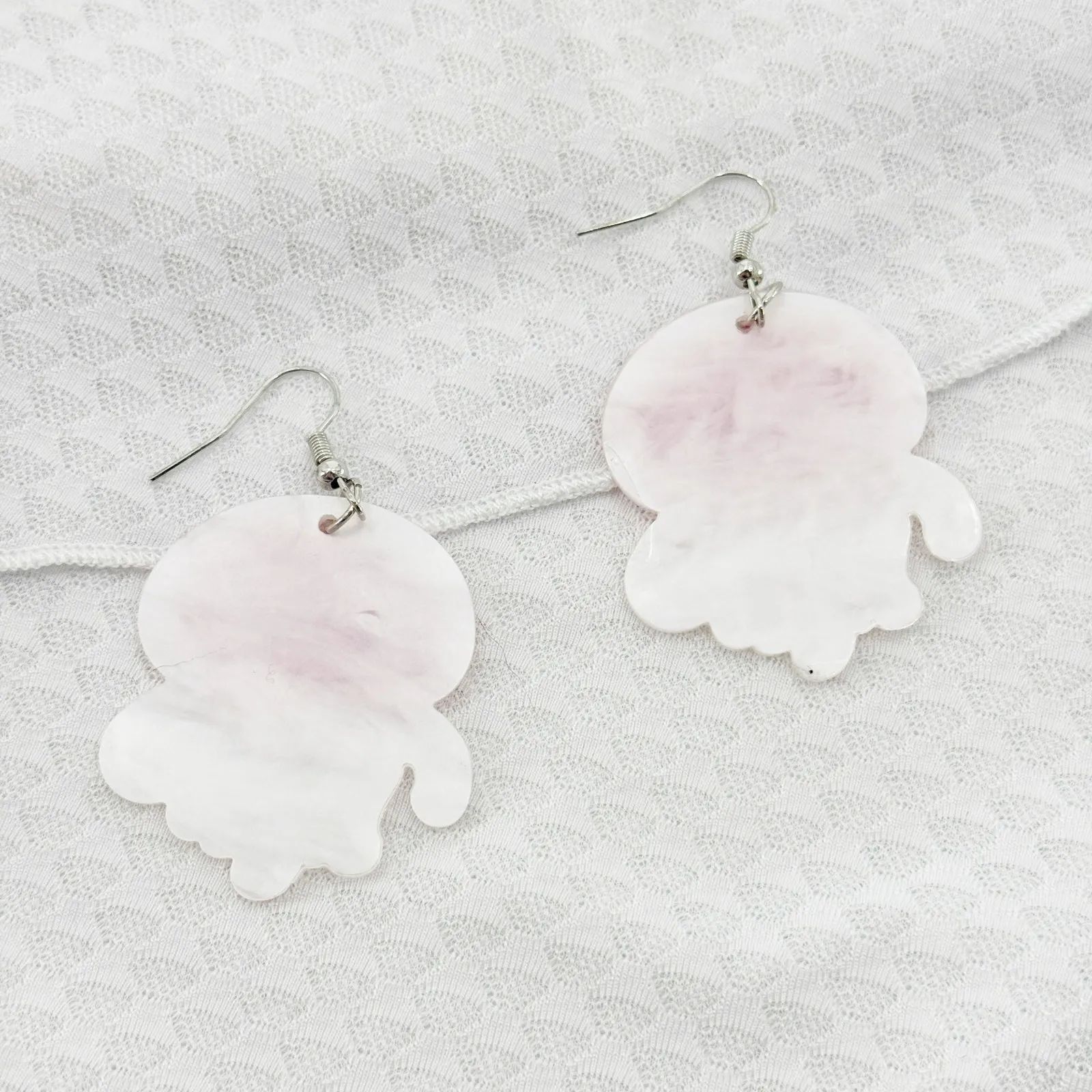 Pink Kawaii Jellyfish Acrylic Dangle Earrings, Novelty Earrings - Image 3