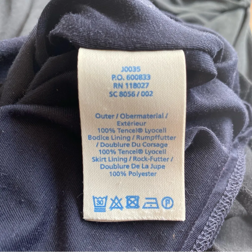 Boden Tencel Lyocell Wrap Short Sleeve Slinky MIDI Dress Black Size 6 - Image 6