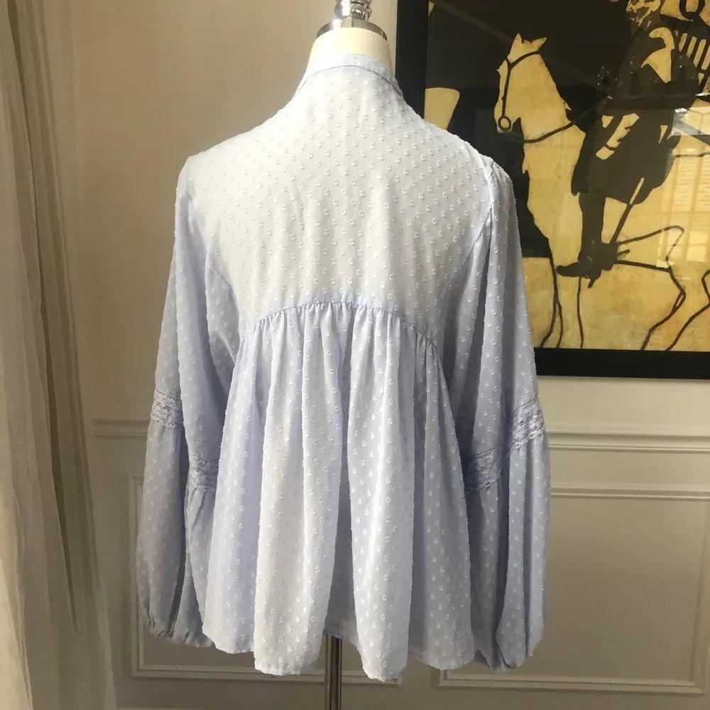 Bishop + Young Swiss Dot Boho Peasant Top NWT S - Image 6