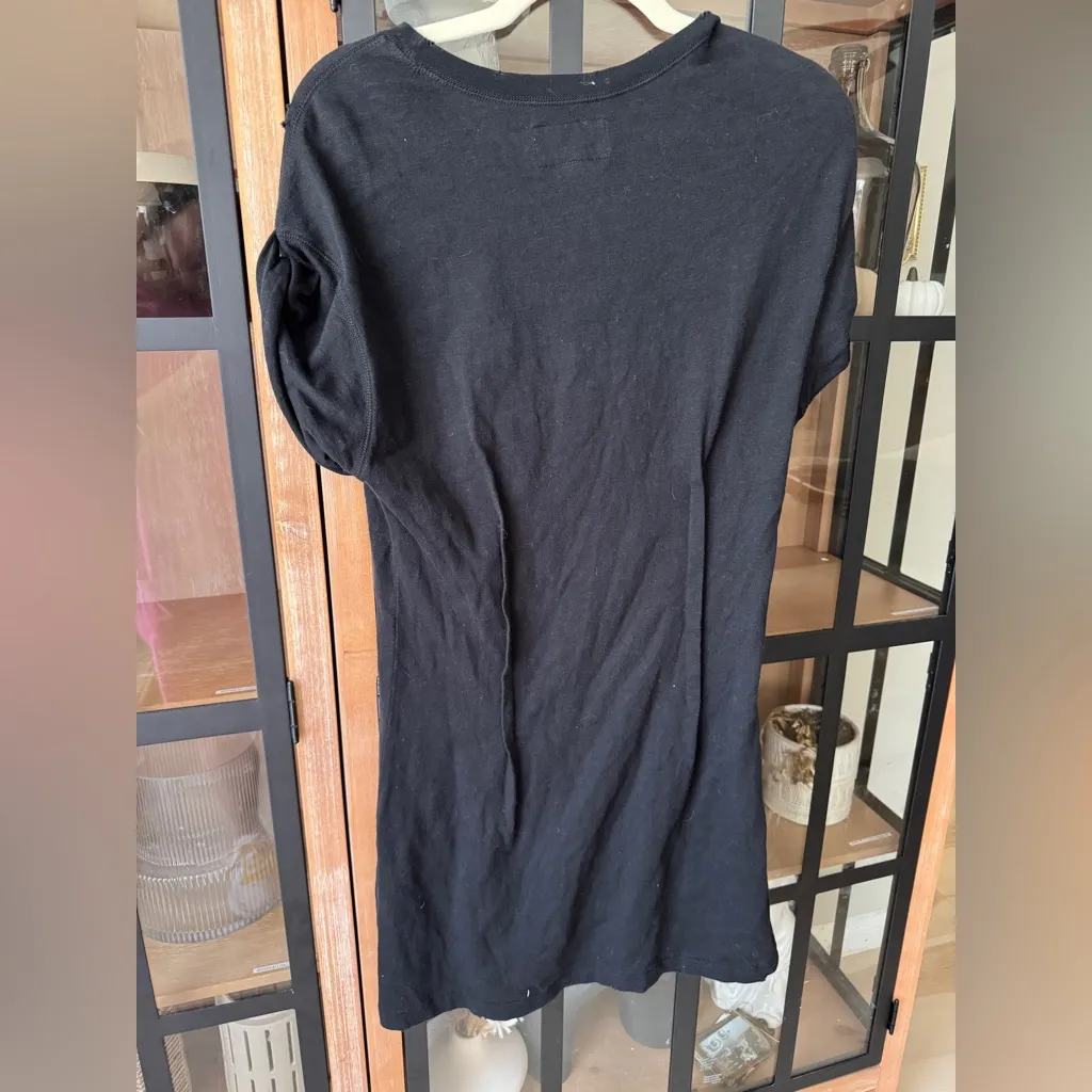 Current/Elliott The Pintucked Dress Caviar Destroy TShirt Mini short sleeve - Image 4