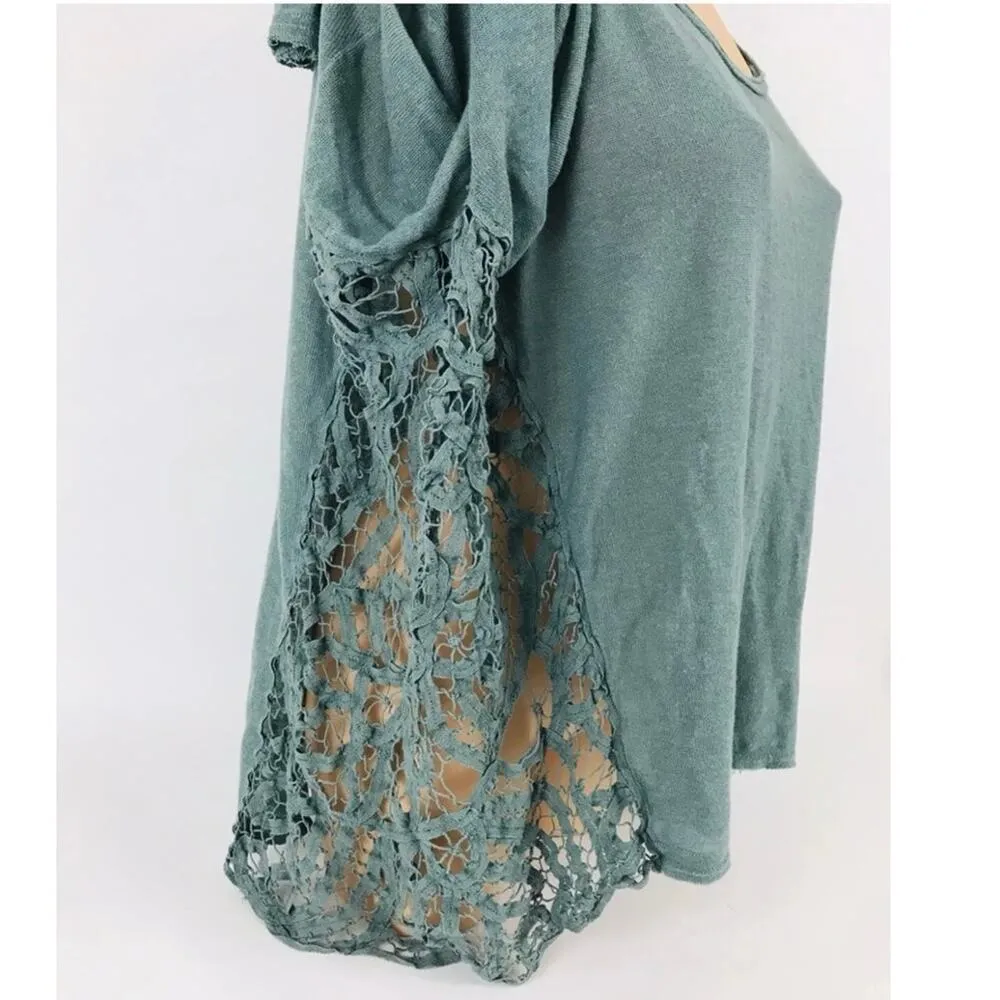 Free People Boho Crochet Lace Blouse - Small - Image 4