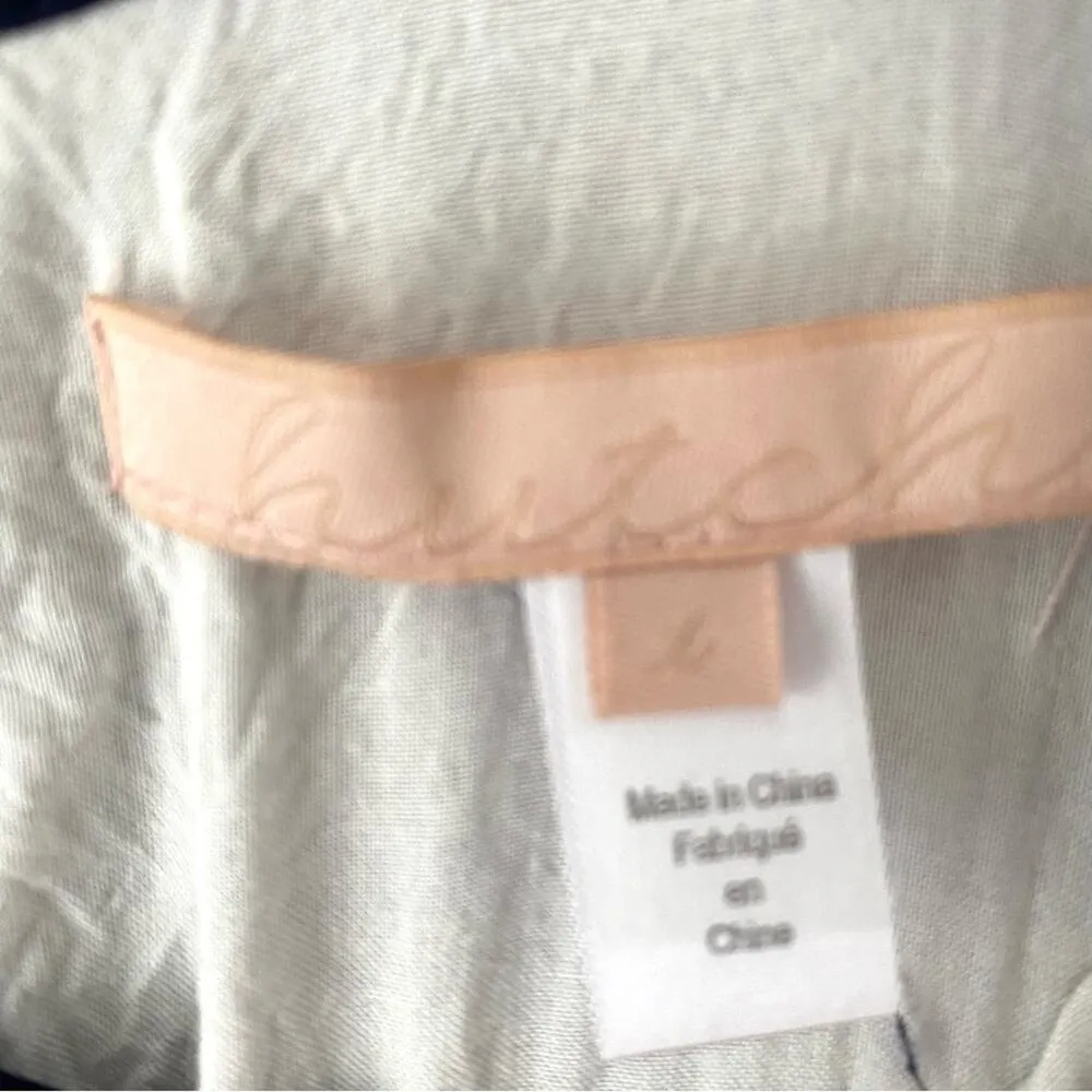 Hutch Anthropologie Mesh Sleeveless A-Dress Navy Blue Embroidery Size Large - Image 6