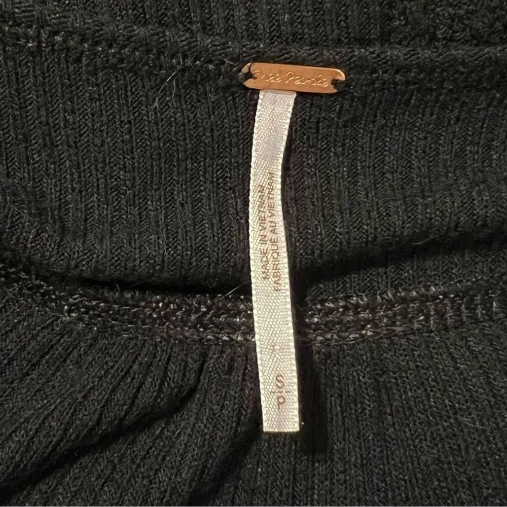 Free People Black Leo Henley Thermal Top Sz S Slouchy Layers Bohemian Lagenlook - Image 12