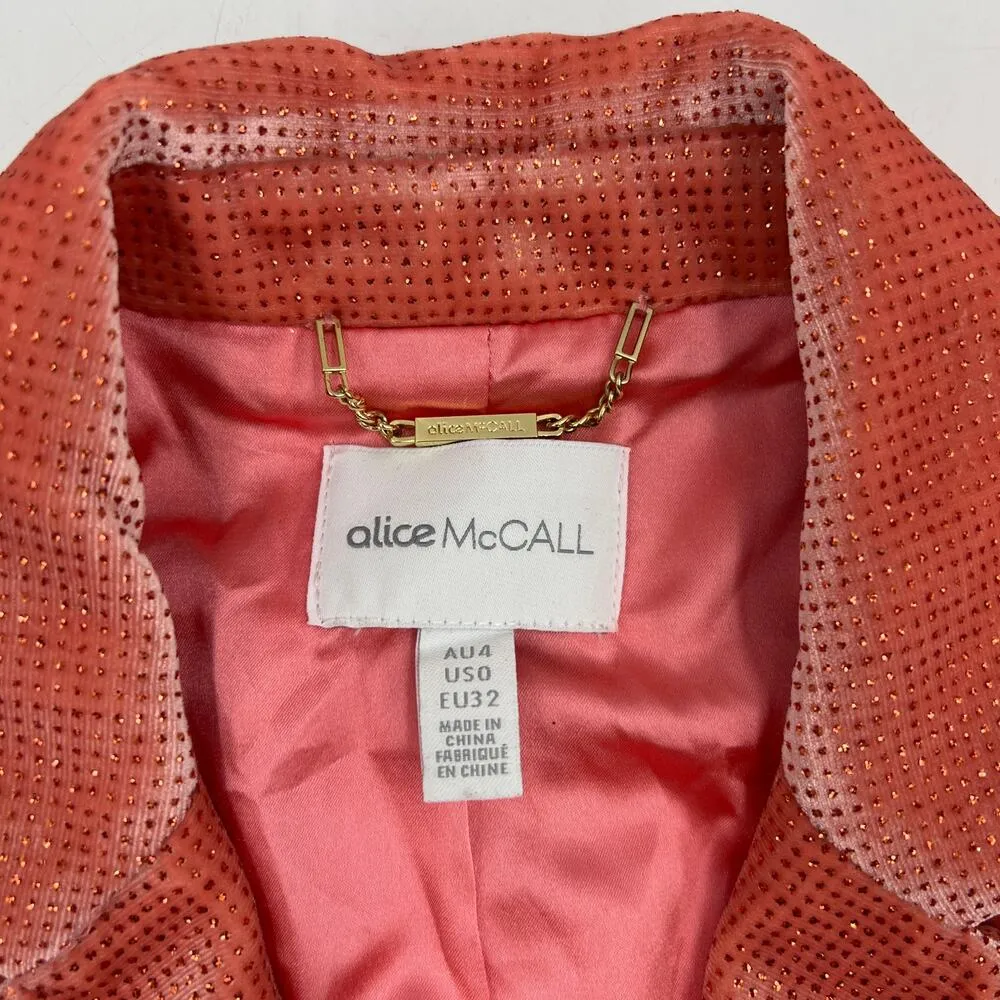 Alice McCall Midnight Jacket Pink Double Breasted Velvet Blazer - Image 3