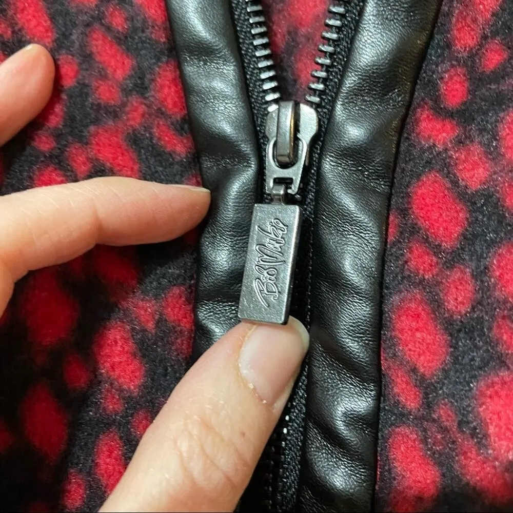 Bob Mackie Wearable Art Red & Black Fleece Full Zip Jacket Womens M Blazer - Image 7