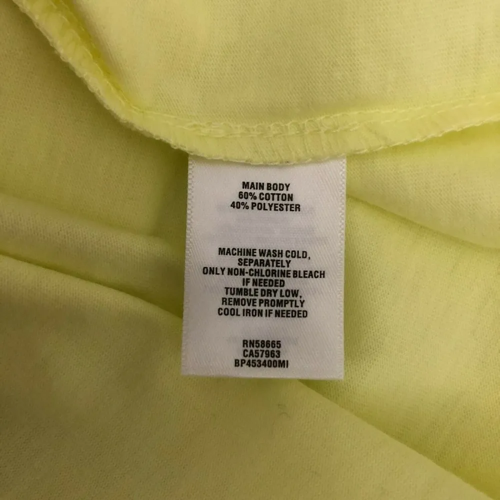 BP Womens T Shirt Top Save the World Crew Neck Short Sleeve Oversized Yellow S - Image 4