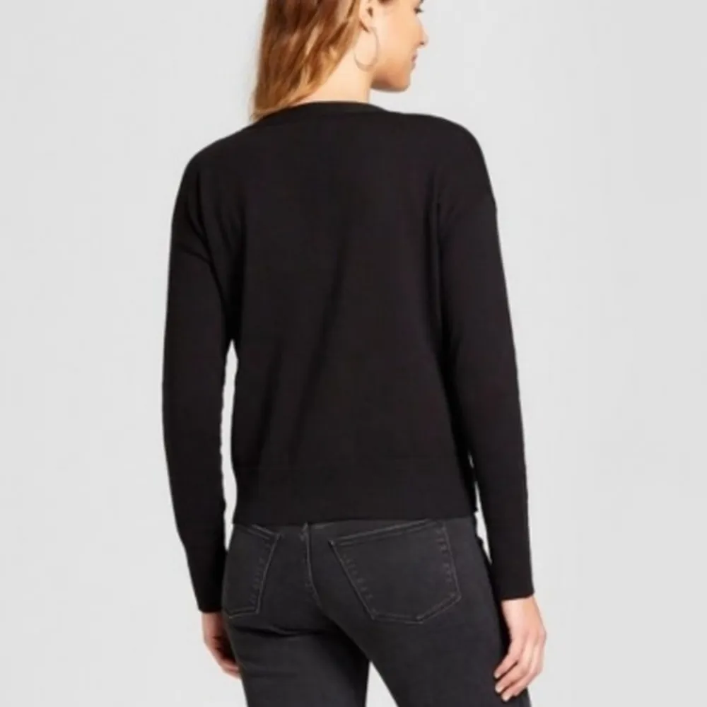 NWOT Black Knit Cardigan Sweater Button Up New - Image 2