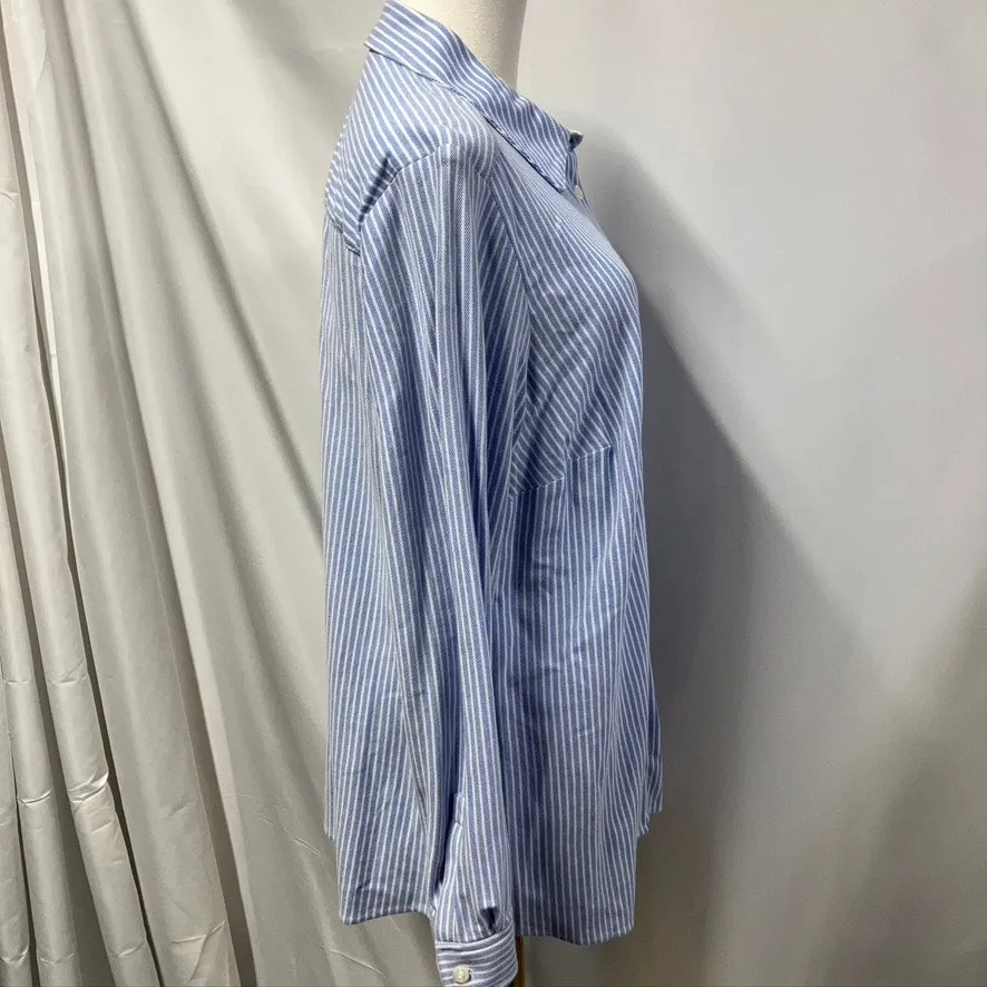 Charter Club Striped 100% Cotton Button Up Shirt Womens 1X Soft Preppy‎ Coastal - Image 6