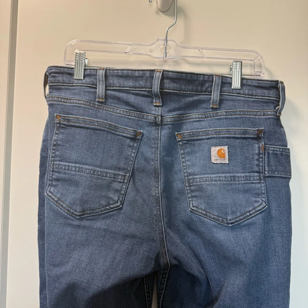 Carhartt Women Rugged Flex Relaxed Straight Fit Stretch Denim Jean 105383 Sz 8T - Image 6