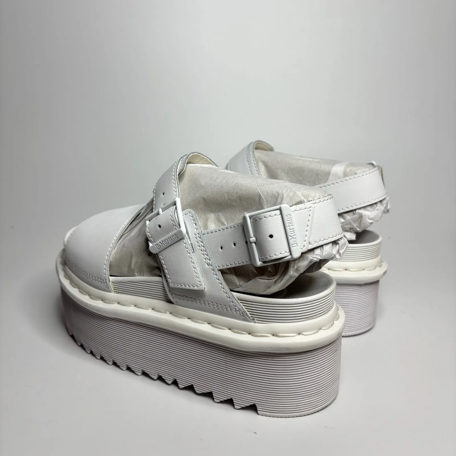 Dr. Martens Voss Quad Mono Hydro Leather Strap Sandals in White - Image 3