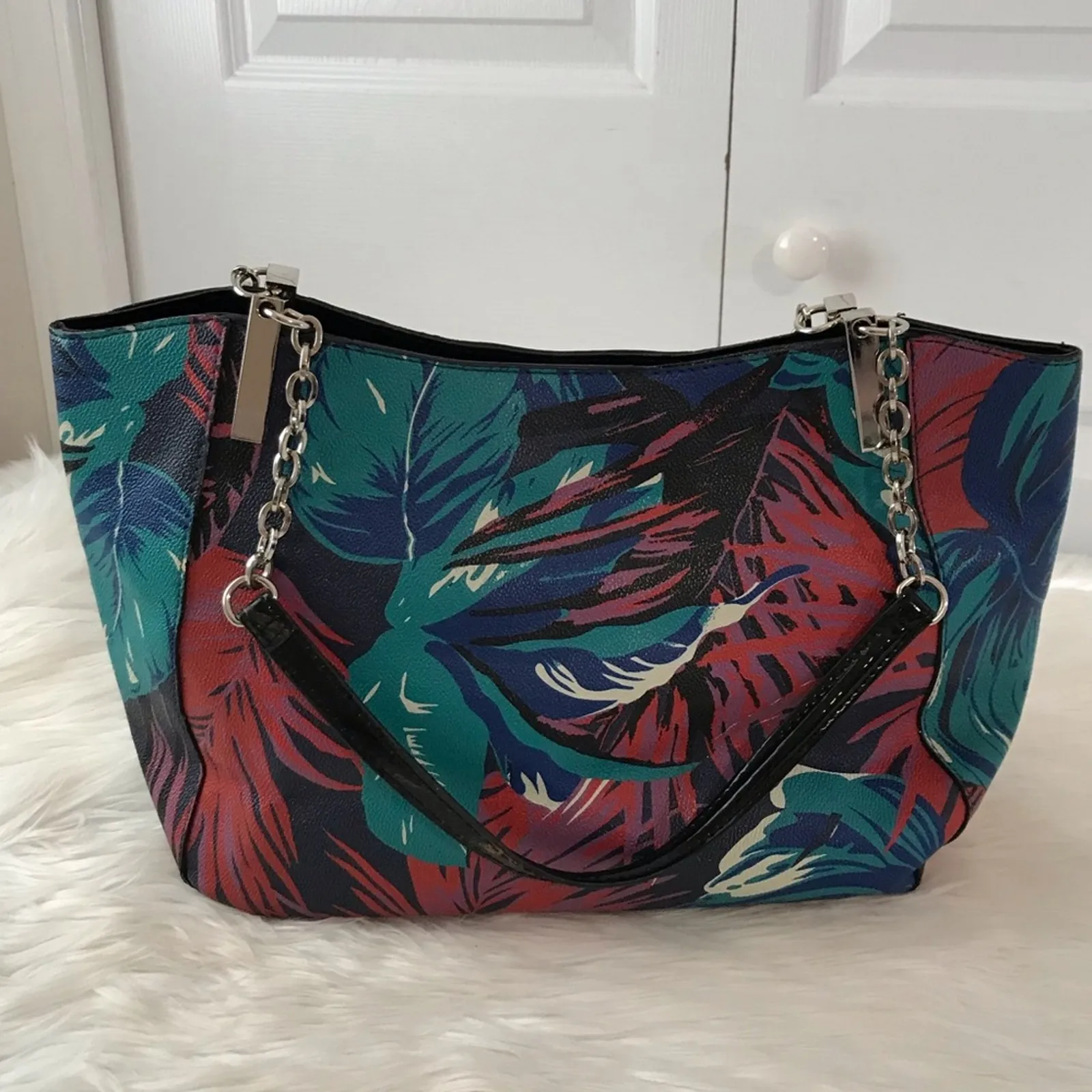 Boutique tropical botanical satchel handbag - Image 3