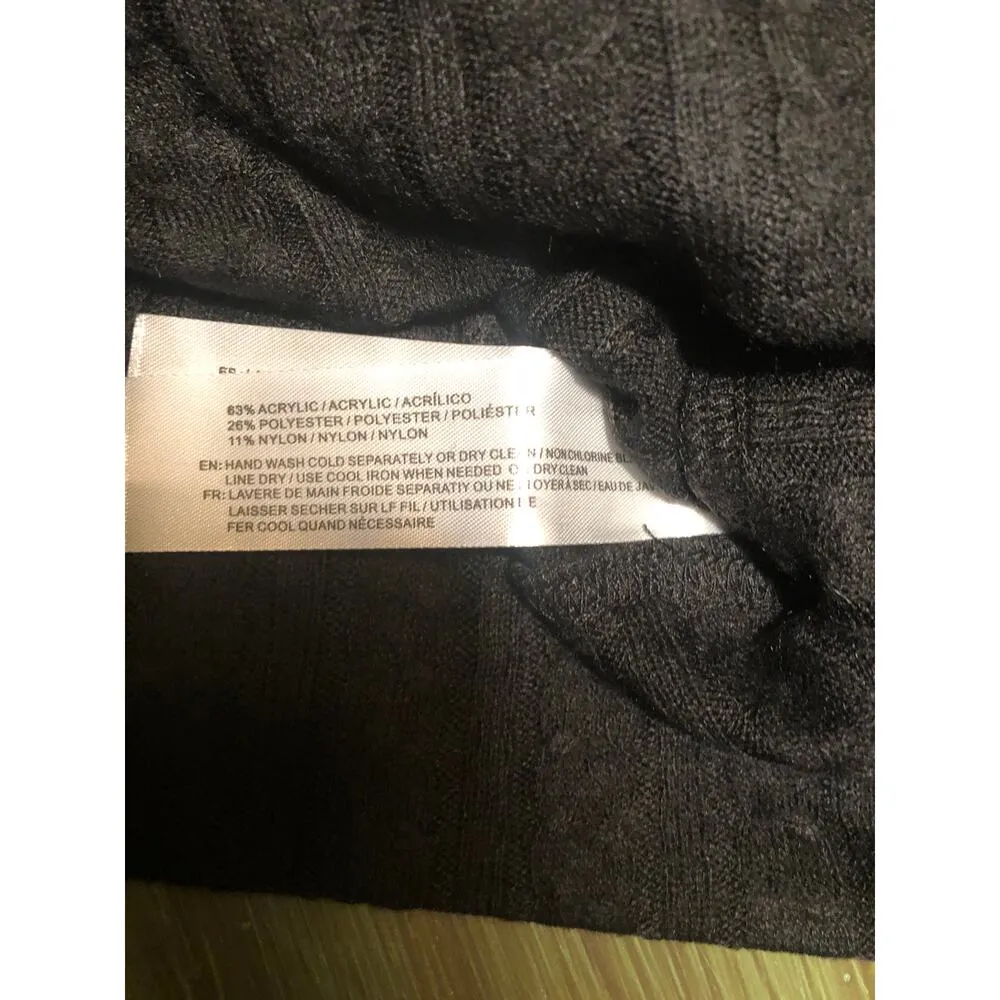 Band of Gypsies NWT Black Raquel Cable Knit Sweater Size M - Image 3