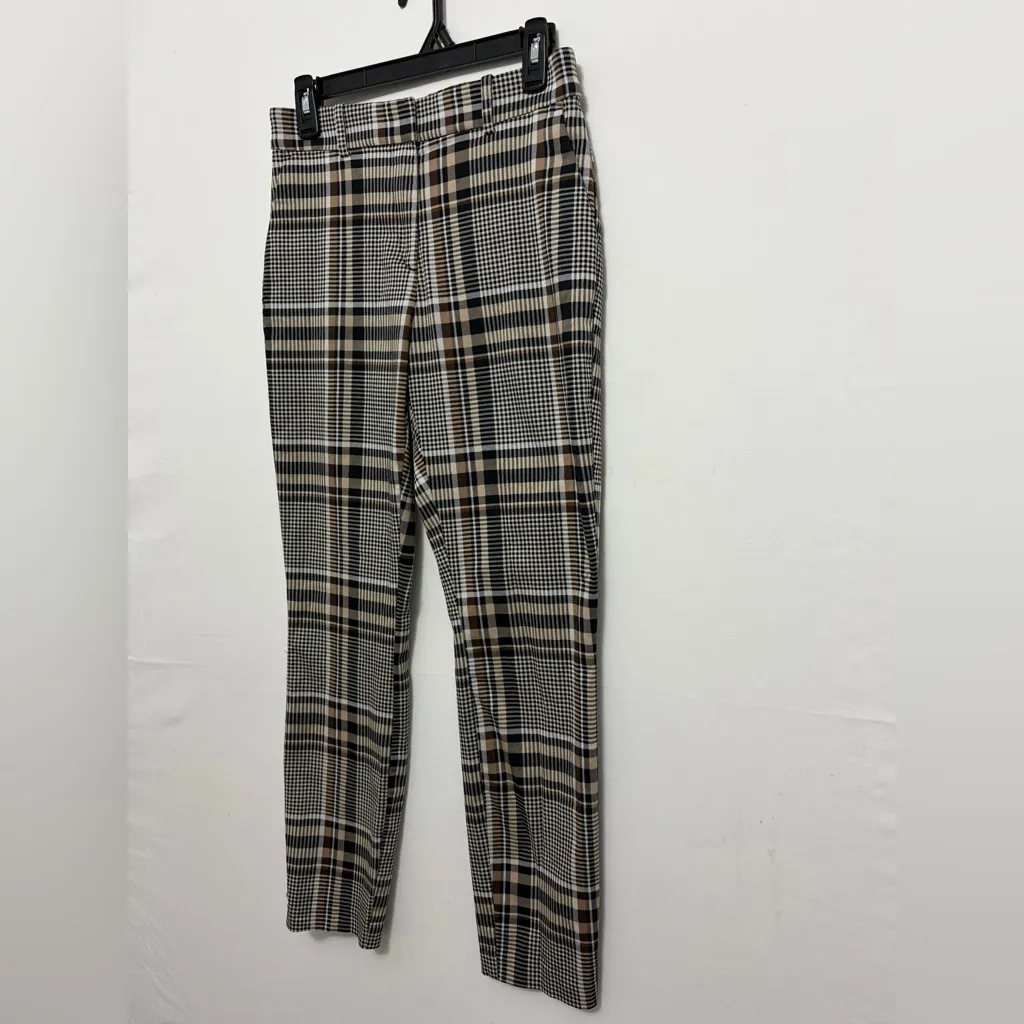 H&M Women’s Plaid Skinny Pants Neutral Check Print Size 6(A281) - Image 5
