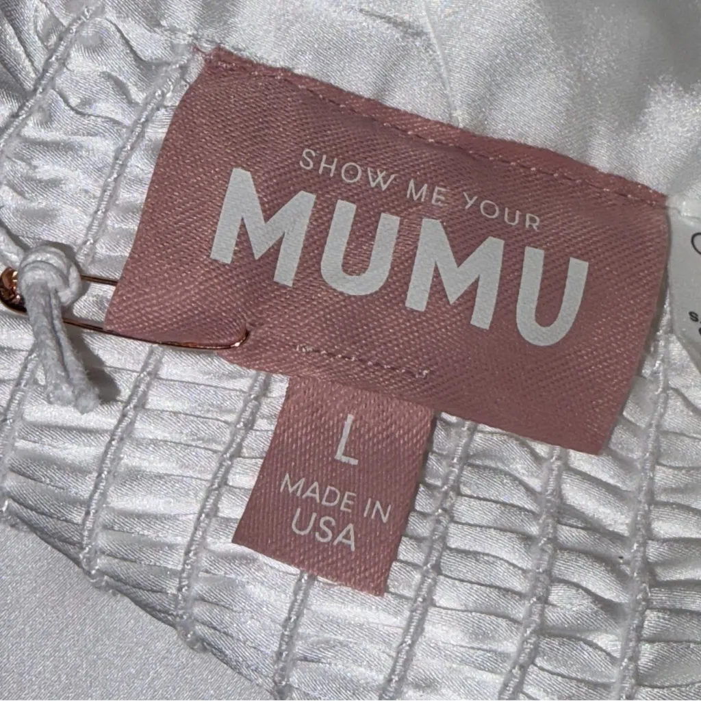 NEW Show Me Your Mumu Wedding White Tucker Crop Top Tank size Large - Image 7