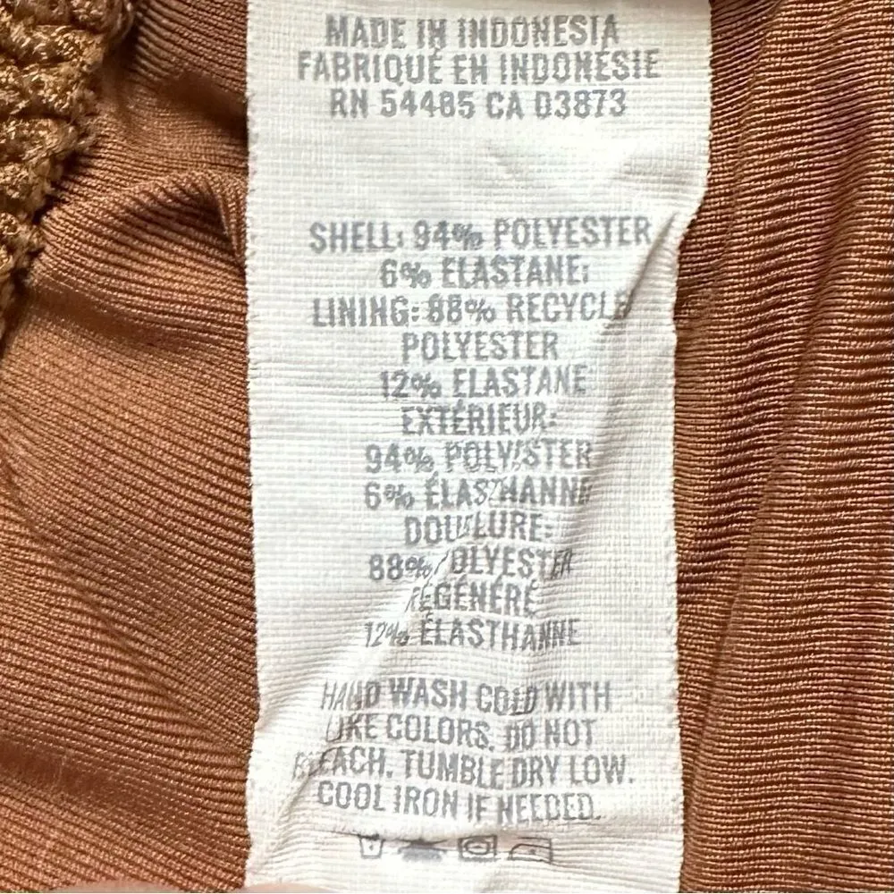 Aerie Scoop Neck Brown Crinkle Textured Bikini Top - Image 11