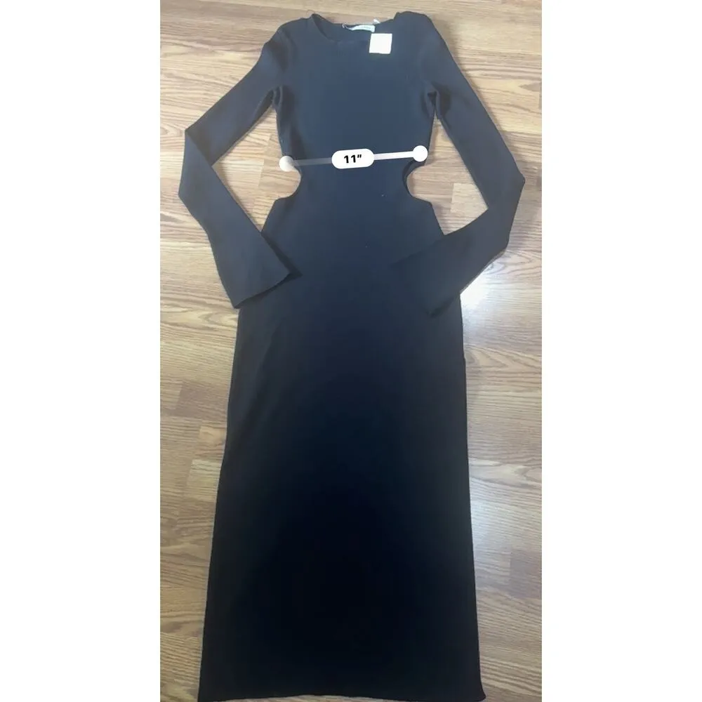 Mach & Mach bodycon  Ribbed Cutout Long Sleeve Sweater Dress size L - Image 4