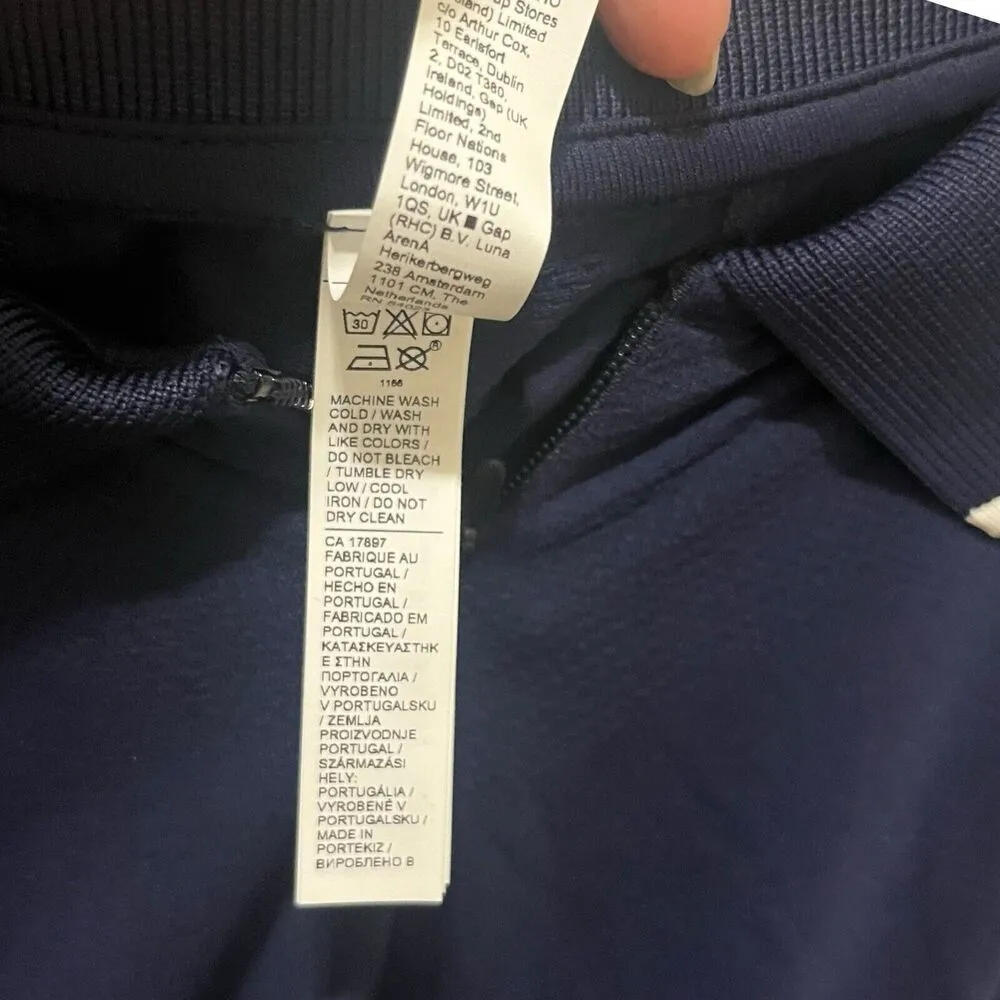 Athleta Momentum Seamless Gold Tee Top Navy Blue Short Sleeves Women’s Size L - Image 6