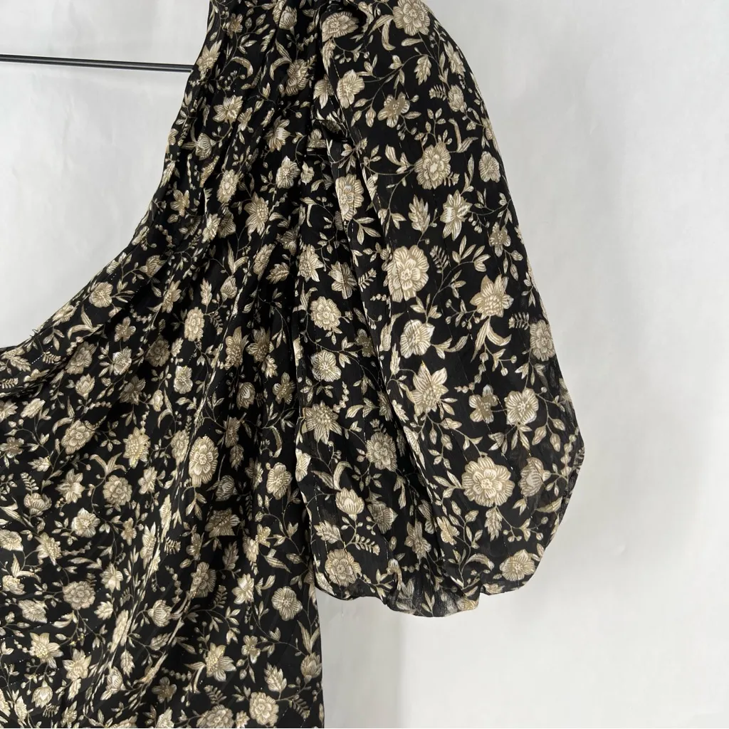 Astr Santorini Ditsy Floral One Shoulder Asymmetrical Handkerchief Midi Dress XS - Image 4