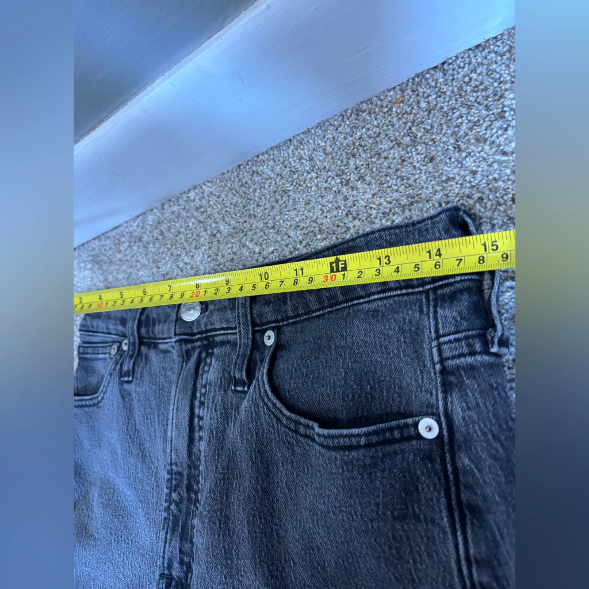 Madewell Jeans Womens 27 Tall Perfect Vintage Straight High Rise Raw Hem Black - Image 5