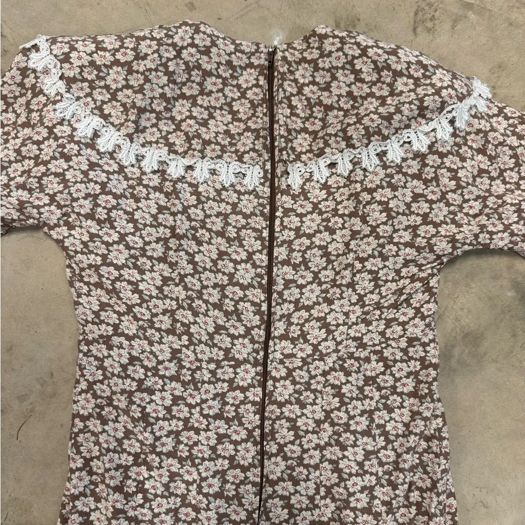 VTG R.J. Stevens Petites by Carol Escritor floral print prairie dress White Size 6 - Image 8