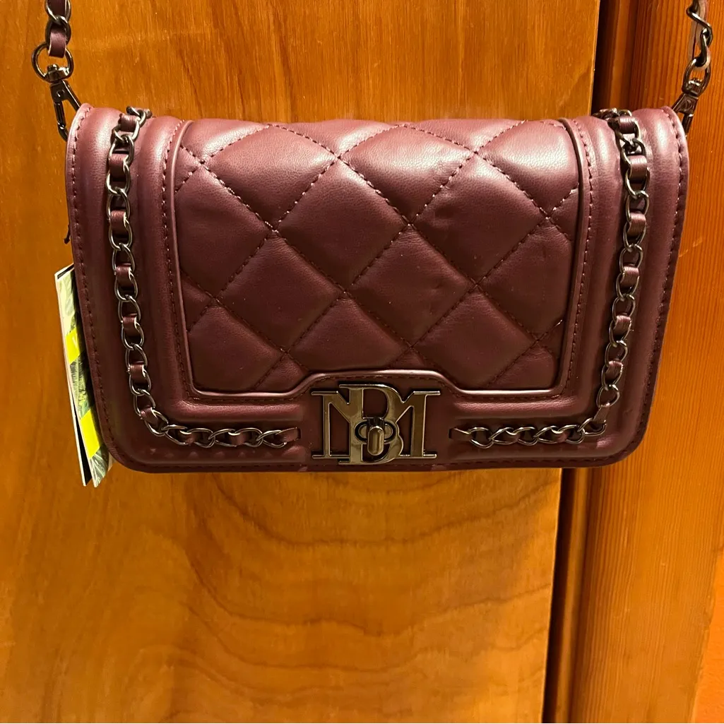 Badgley Michka Burgundy Quilted Shoulder Bag NWT - Image 3