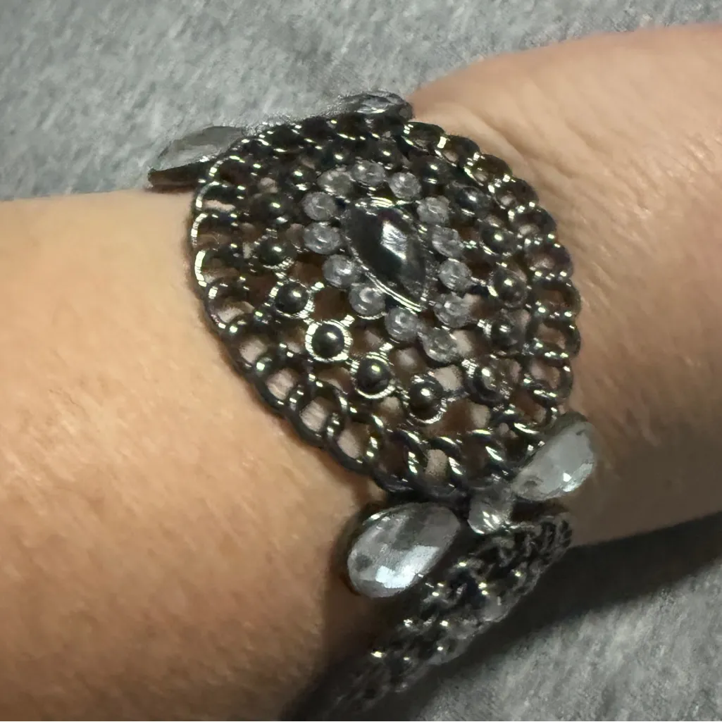 Silver and Black Women's Bracelet - Image 3