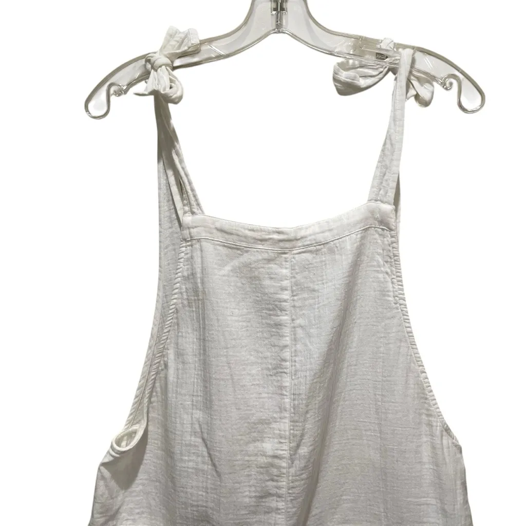Billabong Girl On The Run White Cotton Tie Strap Romper Women’s Size Medium - Image 7