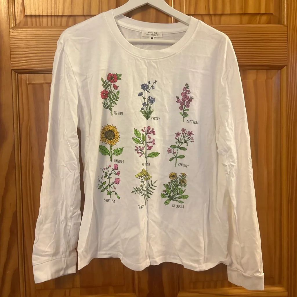 Nordstrom Size XL White Floral Botanical Printed Long-Sleeve Shirt - Image 6