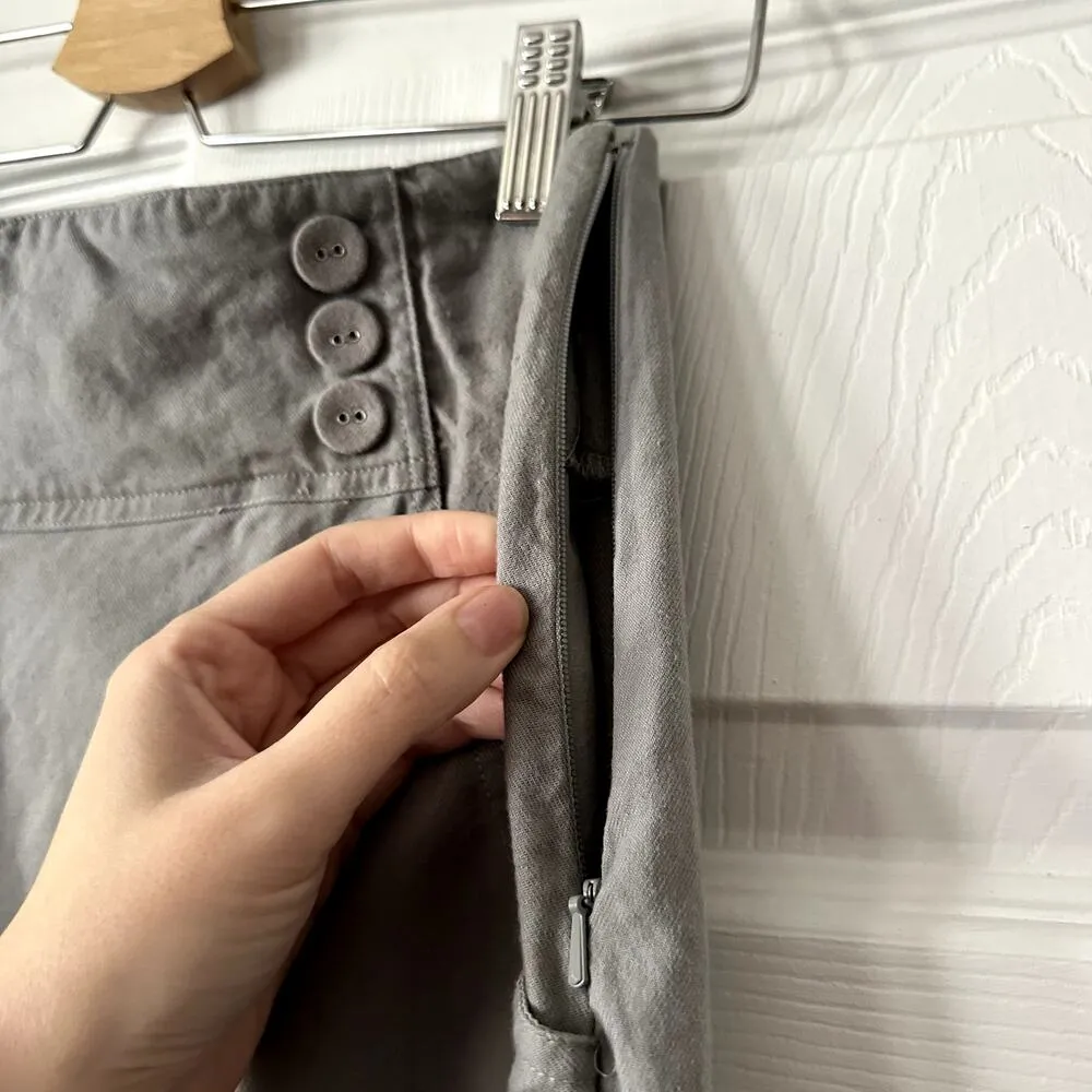 Ethos Paris Pull On Cotton Pants Sz S Gray - Image 5