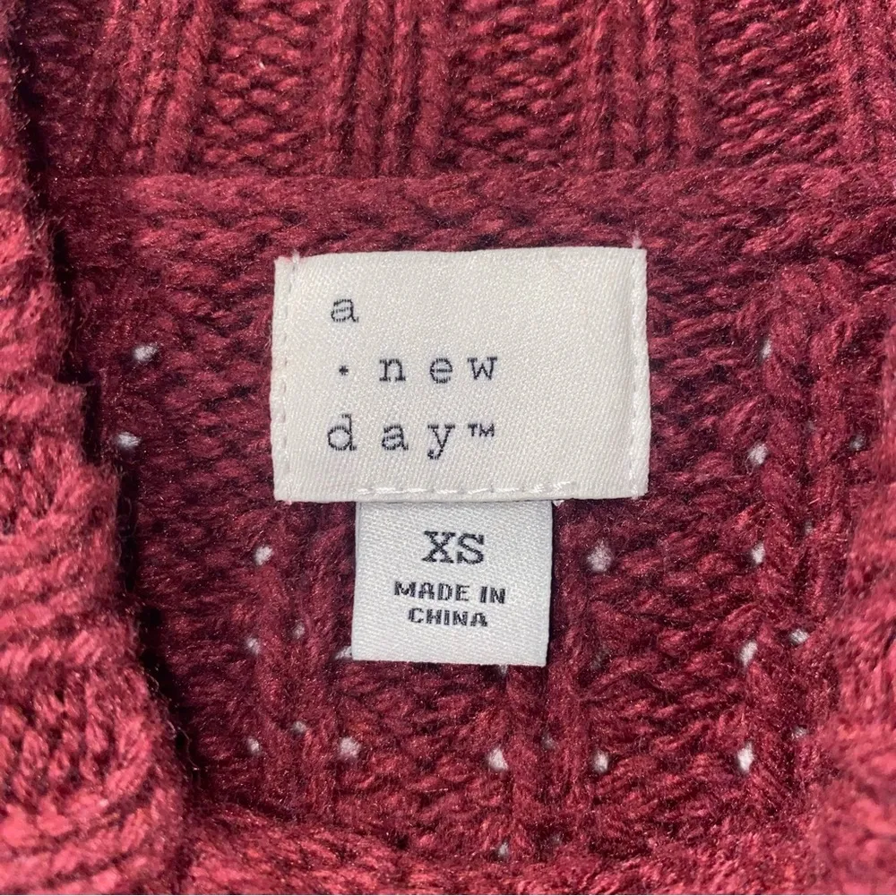 A New Day Mock-neck Burgundy Sweater Women’s XS - Image 5