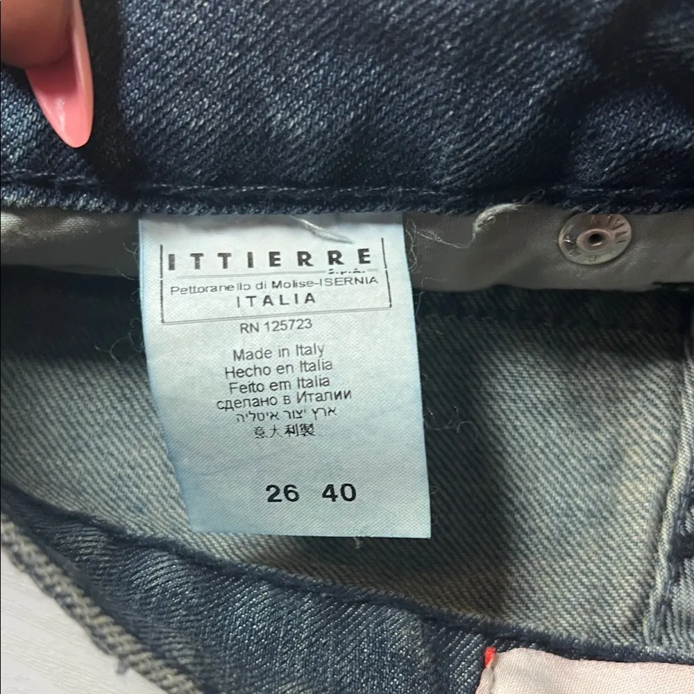 NWT Fiorucci Distressed Blue Jean Shorts A0368 - Image 5