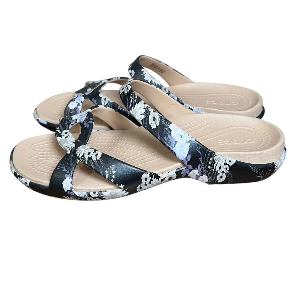 CROCS Sandals Womens Sz 9 Meleen Twist Shoes Floral Rubber Slide Slip On Comfort - Image 2