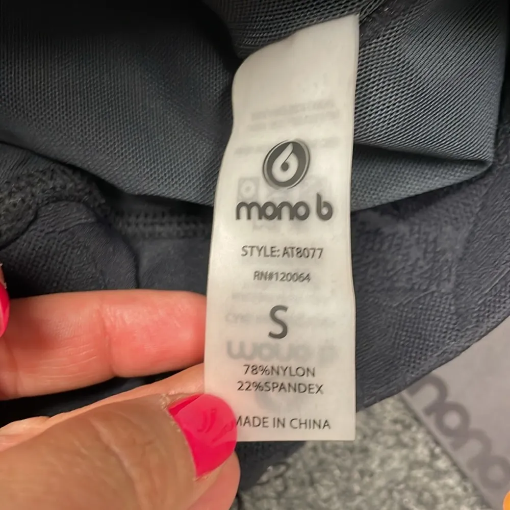 Mono B Black Racerback Sports Bra for Intense Workouts NEW Size small - Image 6