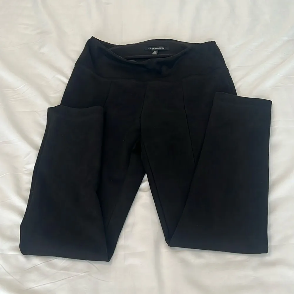 Andrew Marc SzS Black faux suede high waisted stretchy pants/leggings like new - Image 2